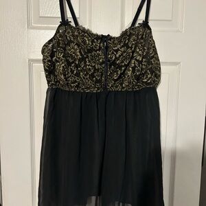 Lane Bryant Black and Gold Chemise size 22/24